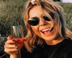 Poppy Deyes consuming alcohol
